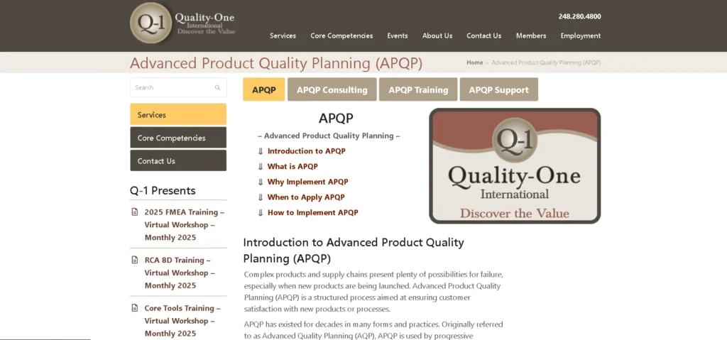 APQP – Advanced Product Quality Planning-Quality Core Tools 