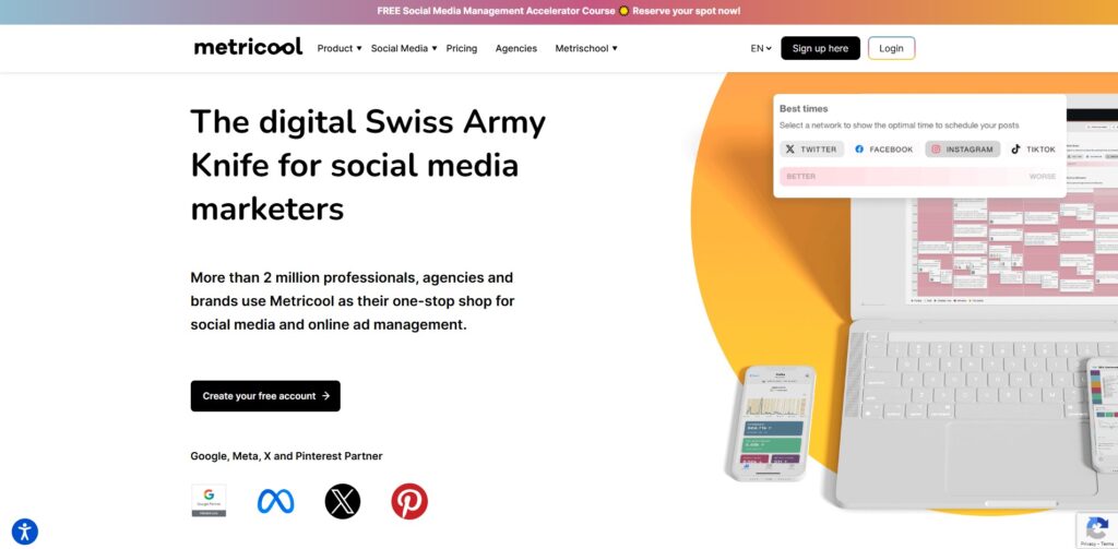 Metricool-Social media analytics tools