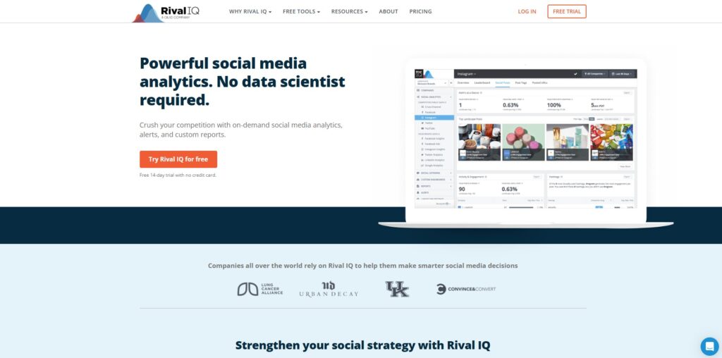 Rival IQ-Social media analytics tools