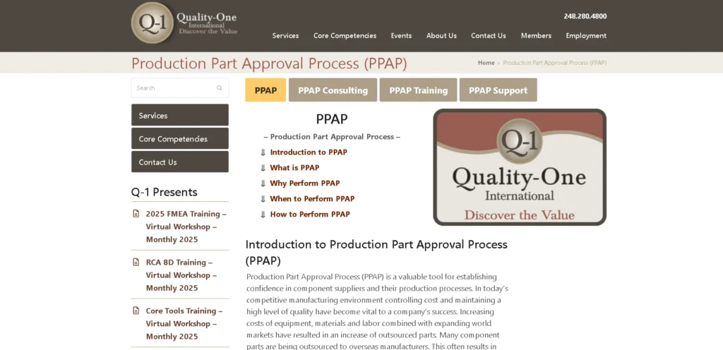 PPAP – Production Part Approval Process-Quality Core Tools 