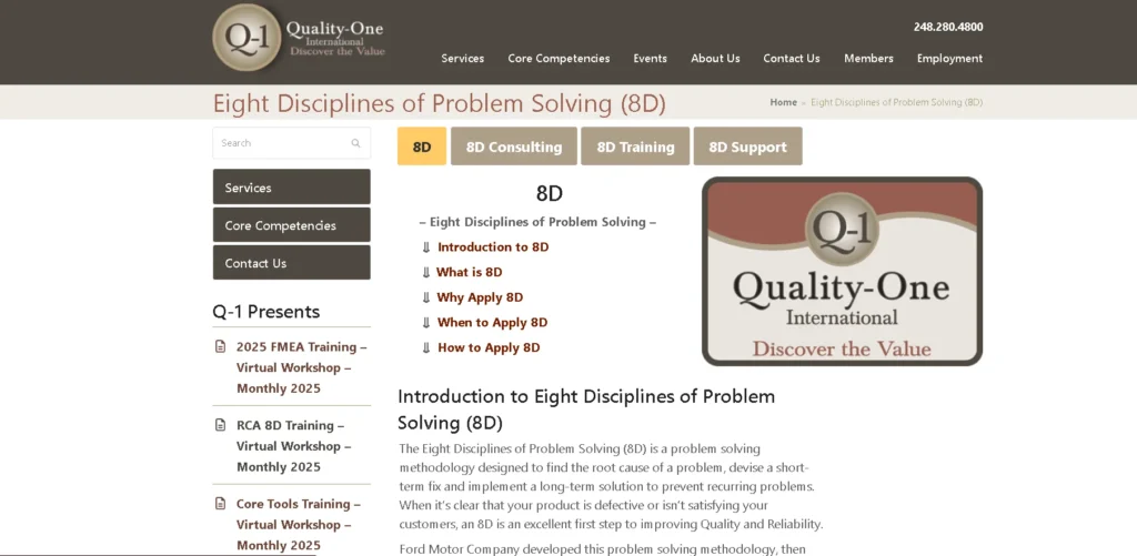  Eight Disciplines of Problem Solving (8D)-Quality Core Tools 
