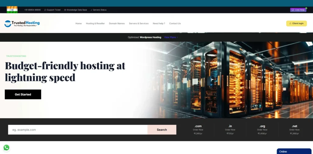 Reseller Hosting Provider - TrustedHosting.in