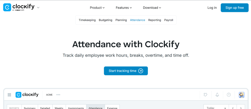 Attendance Tracking Software - Clockify