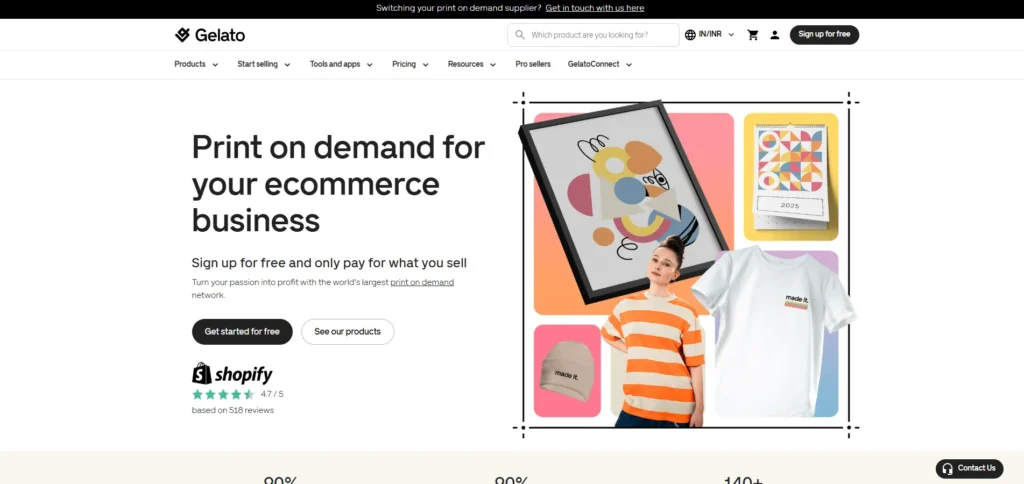 Print-on-Demand Website in India - Gelato