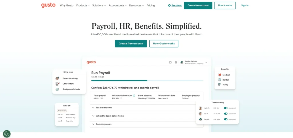 Benefits Administration Software - Gusto