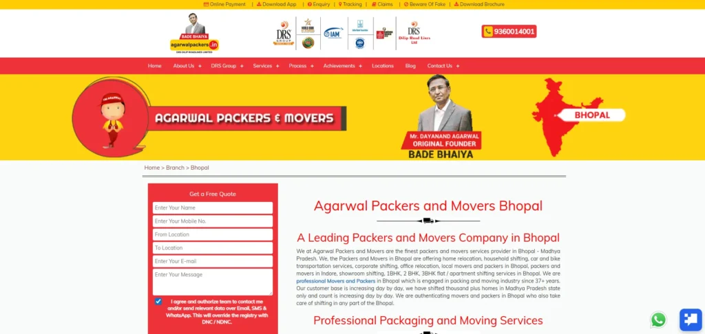 Packers and Movers in Bhopal - Agarwal Packers and Movers