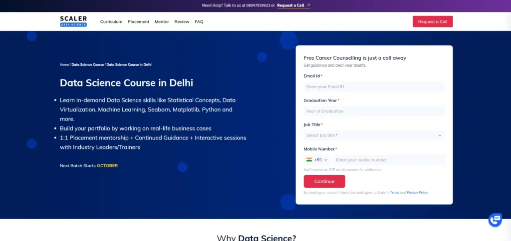 Data Science Course — Scaler, Delhi