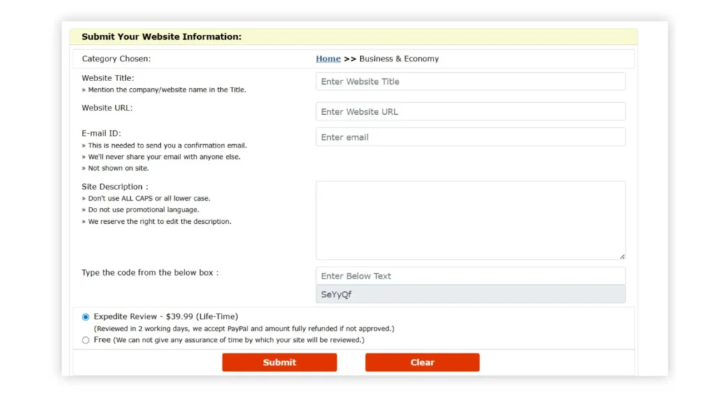 Directory Submission Sites