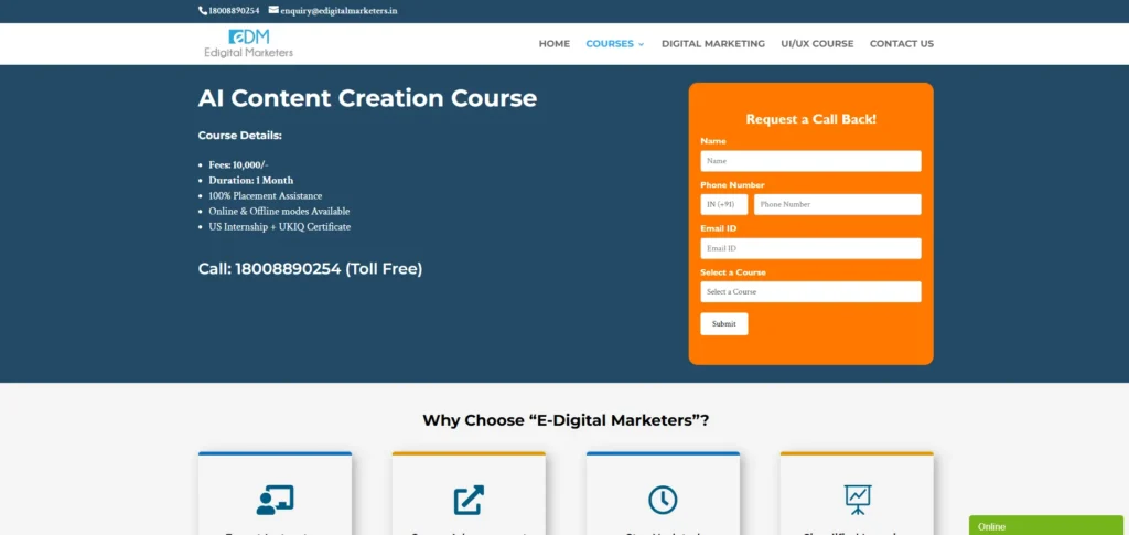 E-Digital Marketers — AI Content Creation Course