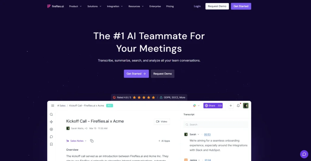Fireflies.ai-Artificial Intelligence Software