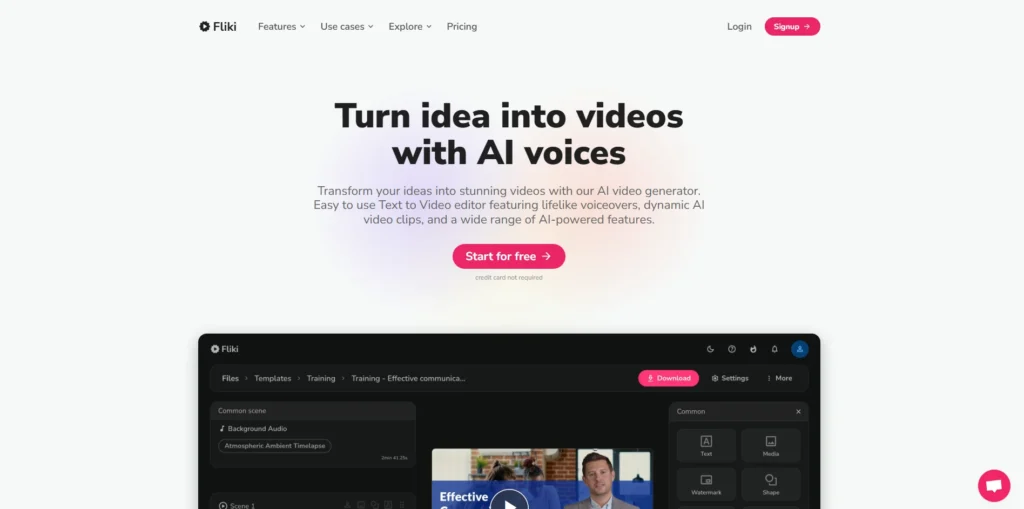 Fliki-Ai voice generator hindi