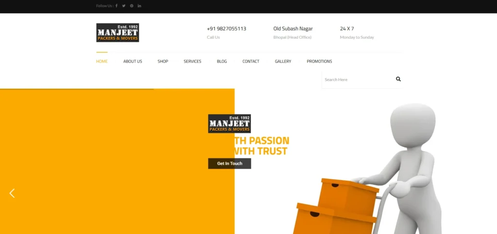 Packers and Movers in Bhopal - Manjeet Packers and Movers