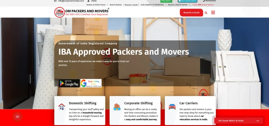Packers and Movers in Bhopal - Om Packers & Movers