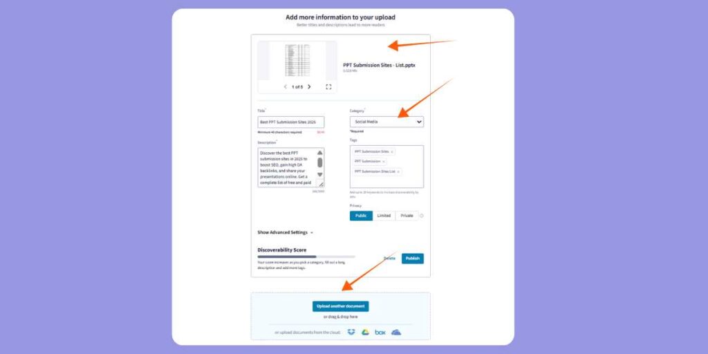 PPT Submission Sites