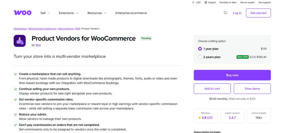 WooCommerce Multi-Vendor Plugin-Product Vendors