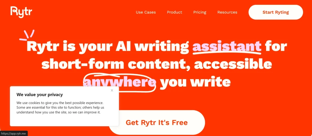 AI Letter Writing: Rytr