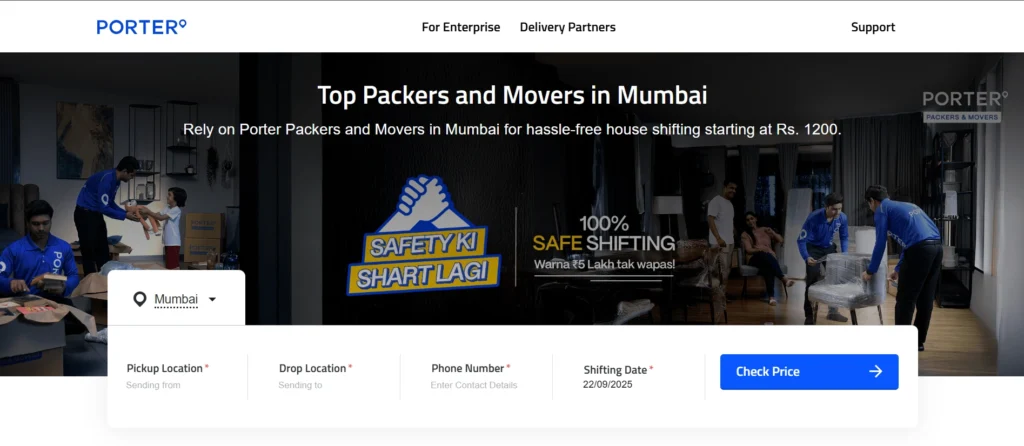 Best Packers and Movers in Mumbai: Porter Packers and Movers