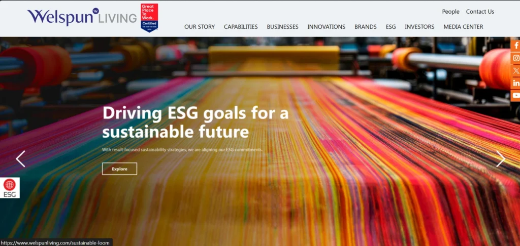 Top Textile Companies in India: Welspun Living / Welspun India