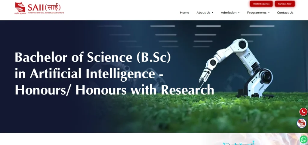 Symbiosis Artificial Intelligence Institute (SAII), Pune — B.Sc. (Hons) in Artificial Intelligence