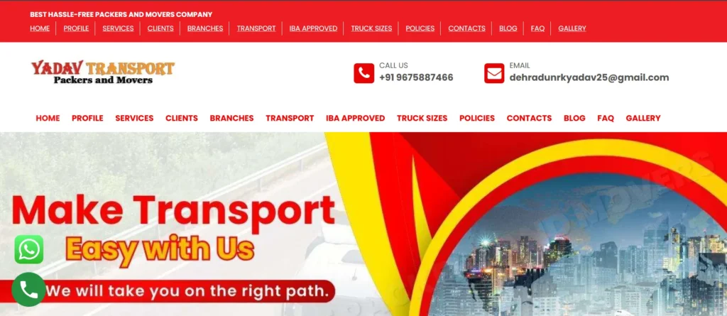 Packers and Movers in Dehradun - Yadav Transport Packers and Movers