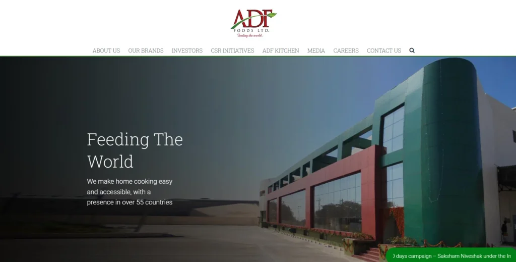 ADF Foods Ltd-Food Manufacturing Companies in Pune 
