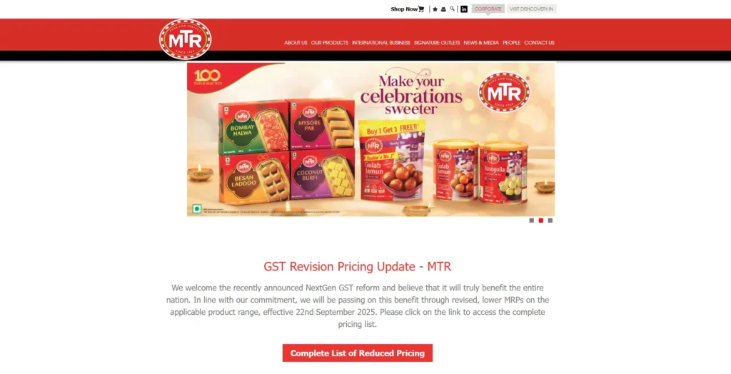 MTR Foods Pvt. Ltd.-Food Manufacturing Companies in Bangalore
