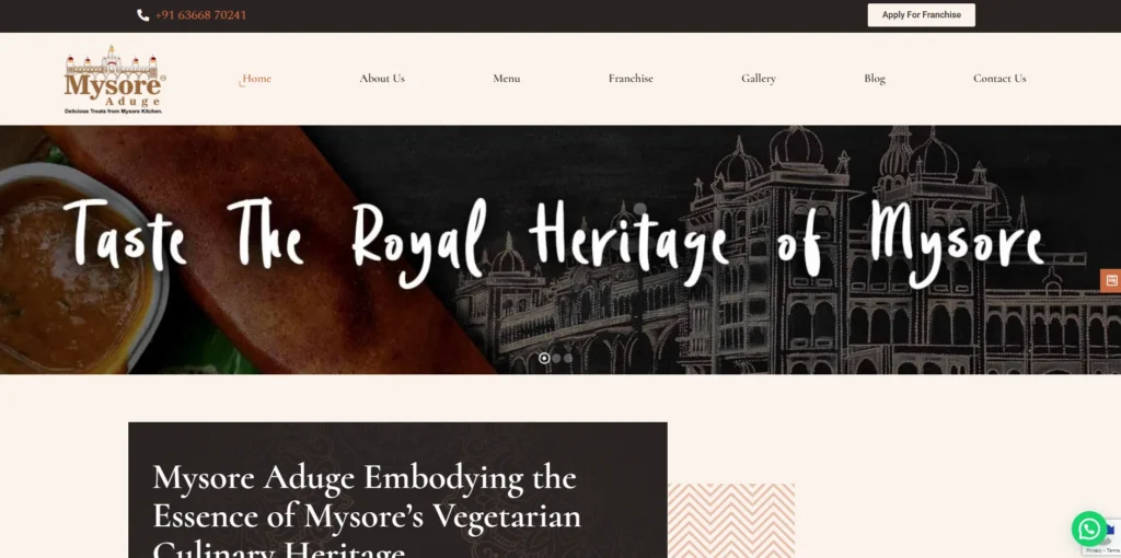 Mysore Aduge-FOCO Franchise Opportunities in India