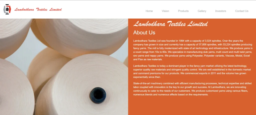 Lambodhara Textiles Limited-Textile Companies in Tamil Nadu