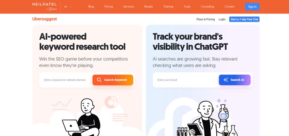 SEO Tools-ubersuggest