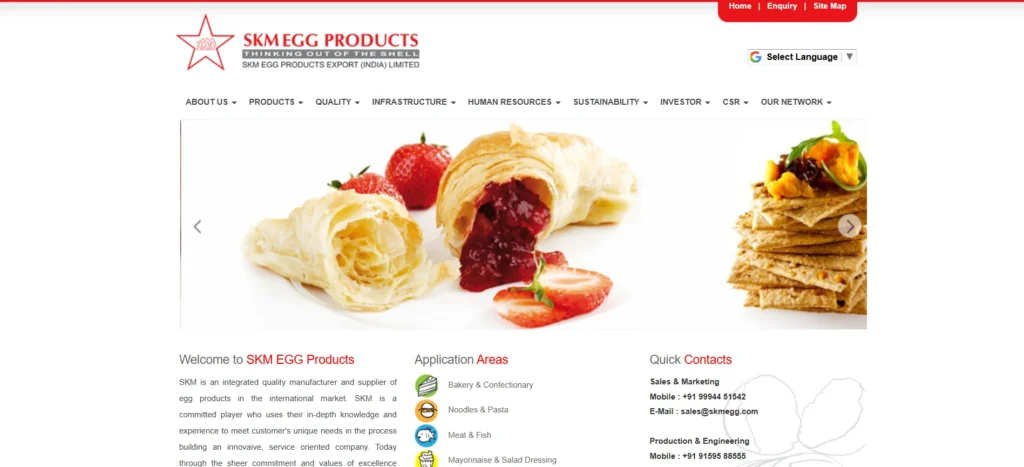 food manufacturing companies in erode SKM Egg Products 