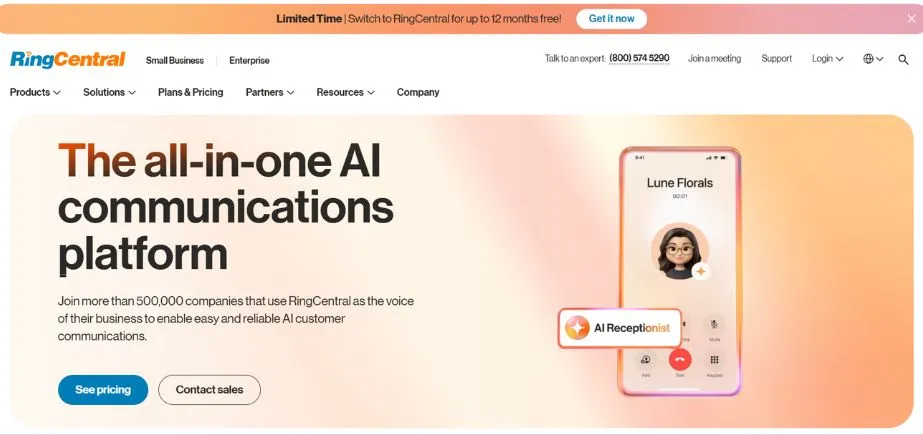 RingCentral - Best Office Phone Systems for Small Business