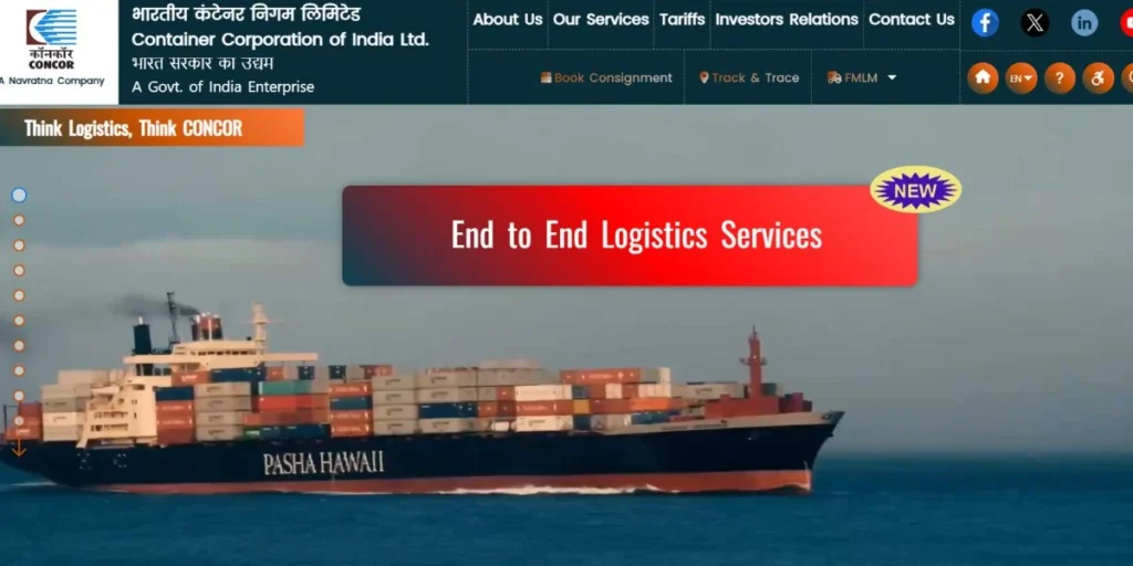 Concor (Container Corporation of India) - Freight Forwarding Companies in India