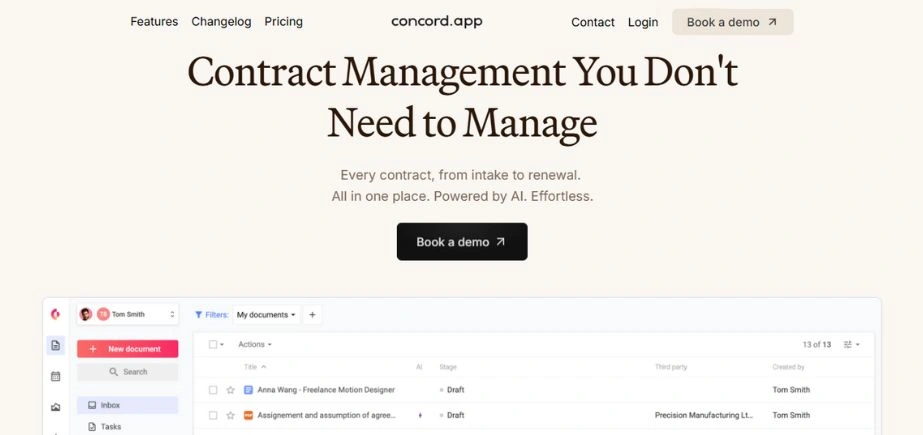 Concord - Contract Management Software India