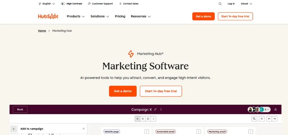 HubSpot Marketing Hub - SaaS Marketing Tools