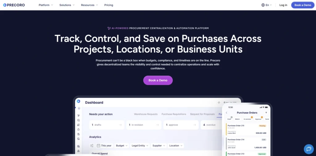 vendor management system software - Precoro