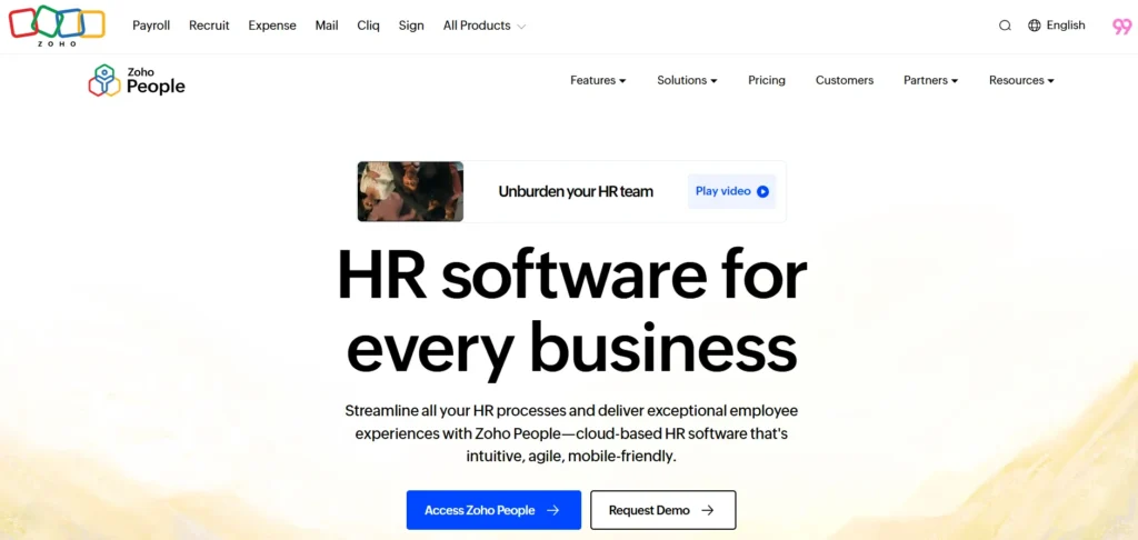 HRMS Software - Zoho People