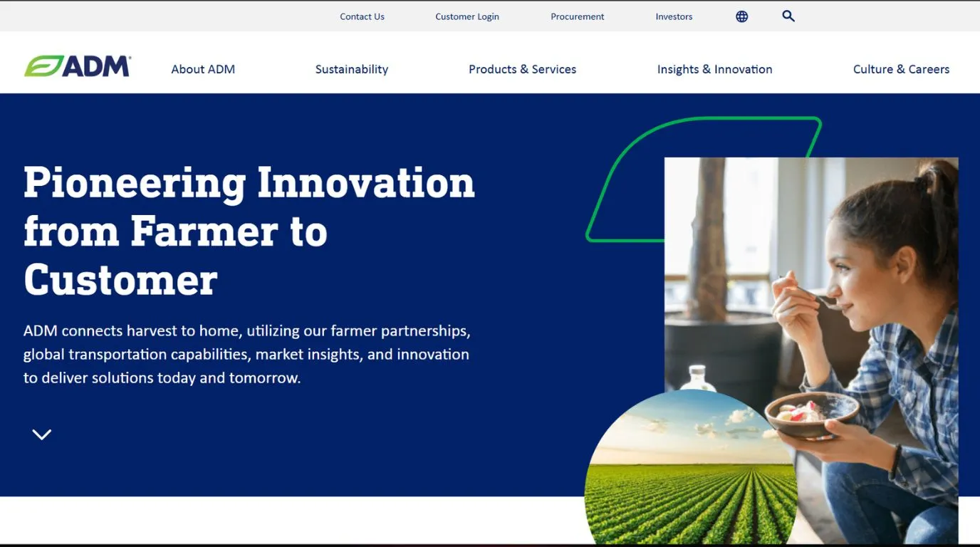 adm - top 10 nutrition company in the world