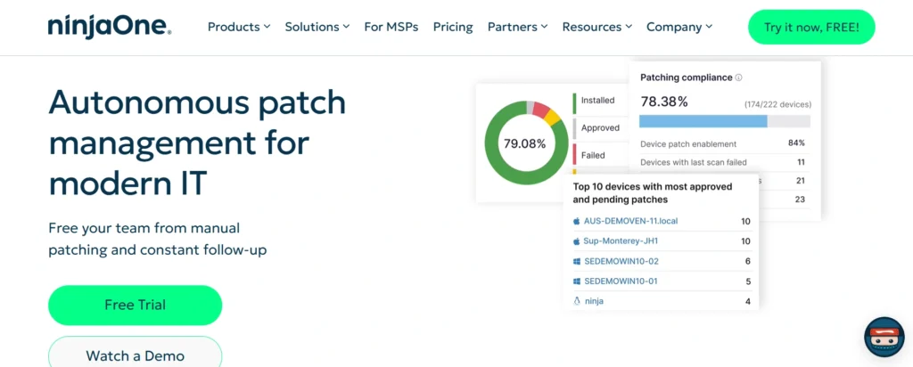 Patch Management Tools
- NinjaOne Patch Management