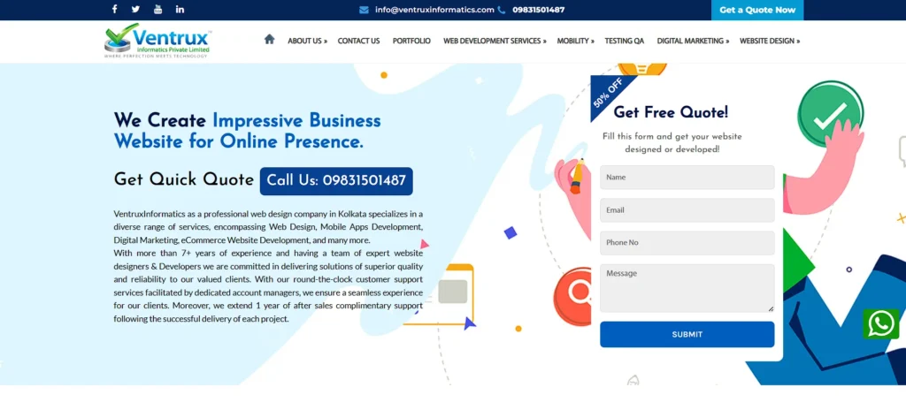 website design company in kolkata - Ventrux Informatics Private Limited