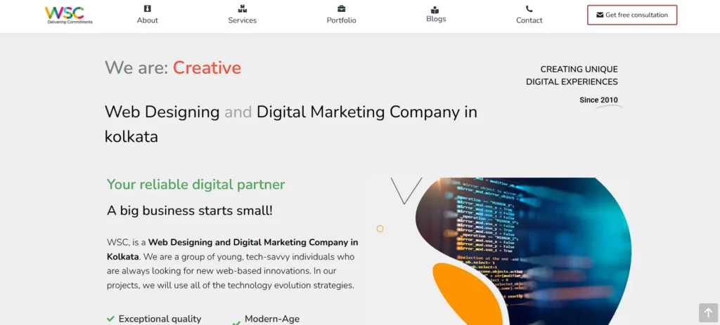website design company in kolkata - WSC India