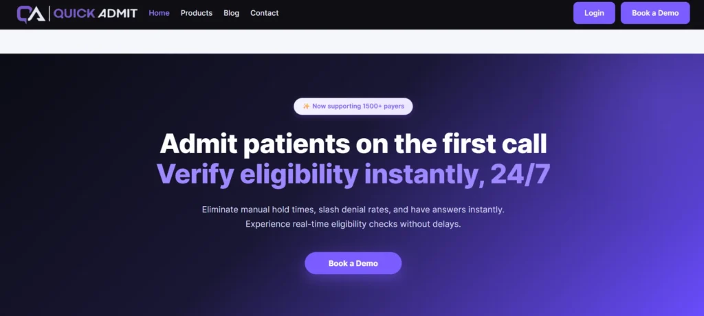 Insurance Verification Software - QuickAdmit 